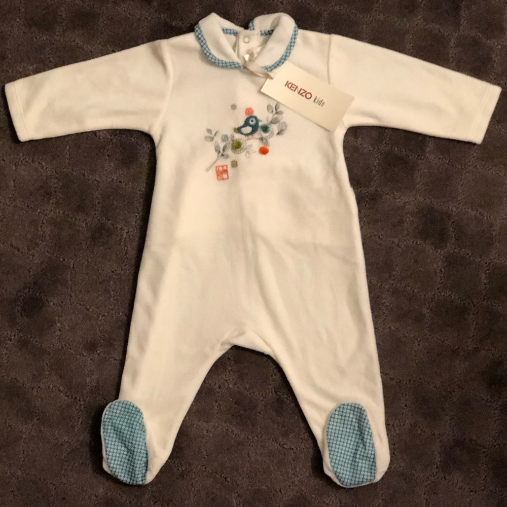 Baby velour Kenzo footie size 6 months -new